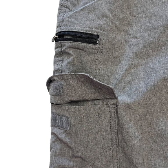 Iron Co Mens 38 Gray Cargo Shorts Zip Pockets Utility Belt Outdoor Summer Wear - Picture 7 of 15